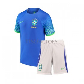 Camisolas de futebol Brasil Criança Equipamento Alternativa World Cup 2022 Manga Curta